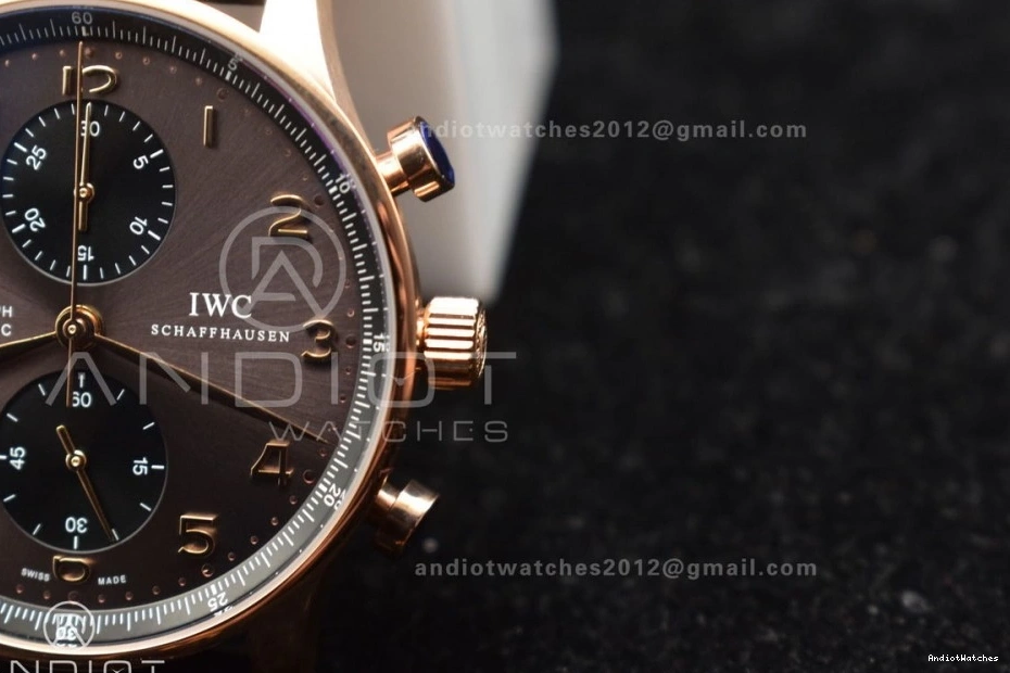 Black as Chrono Edition A7750 Portuguese Genuine) 1:1 ZF 444 Best Practical Thickness on Leather IW371482 (Same Strap 1031